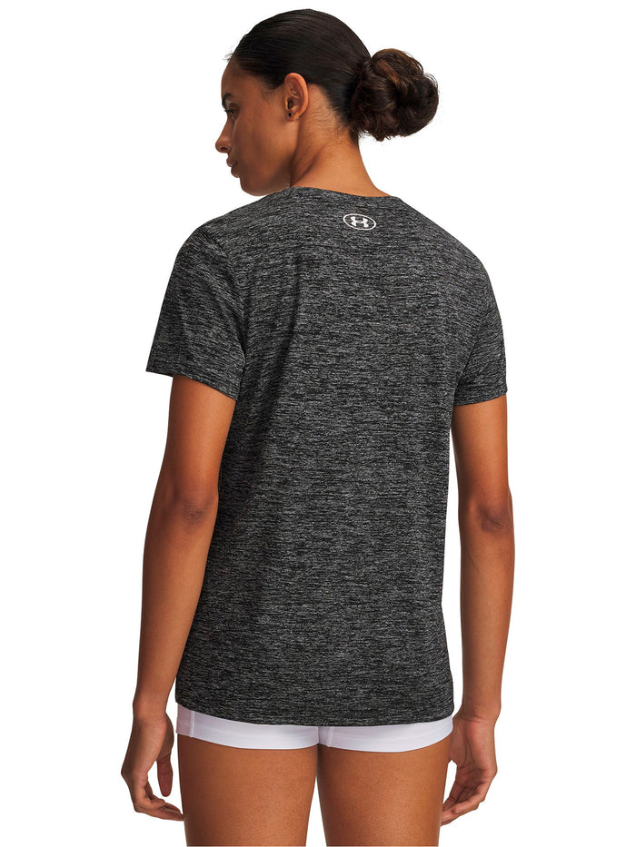 Polera manga corta UA Tech Twist negra para mujer