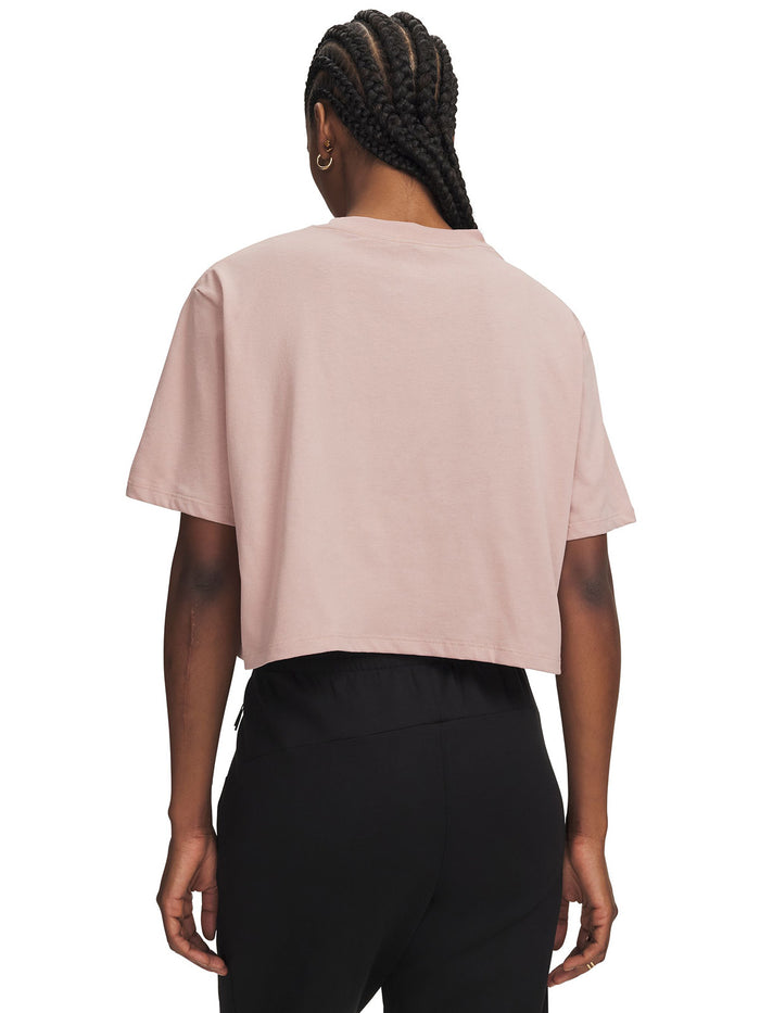Polera manga corta UA W Center Left Chest rosada para mujer
