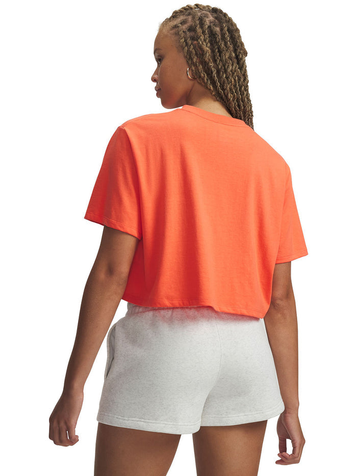 UA W Wordmark Crop SS Polera Sin Mangas rojo para mujer