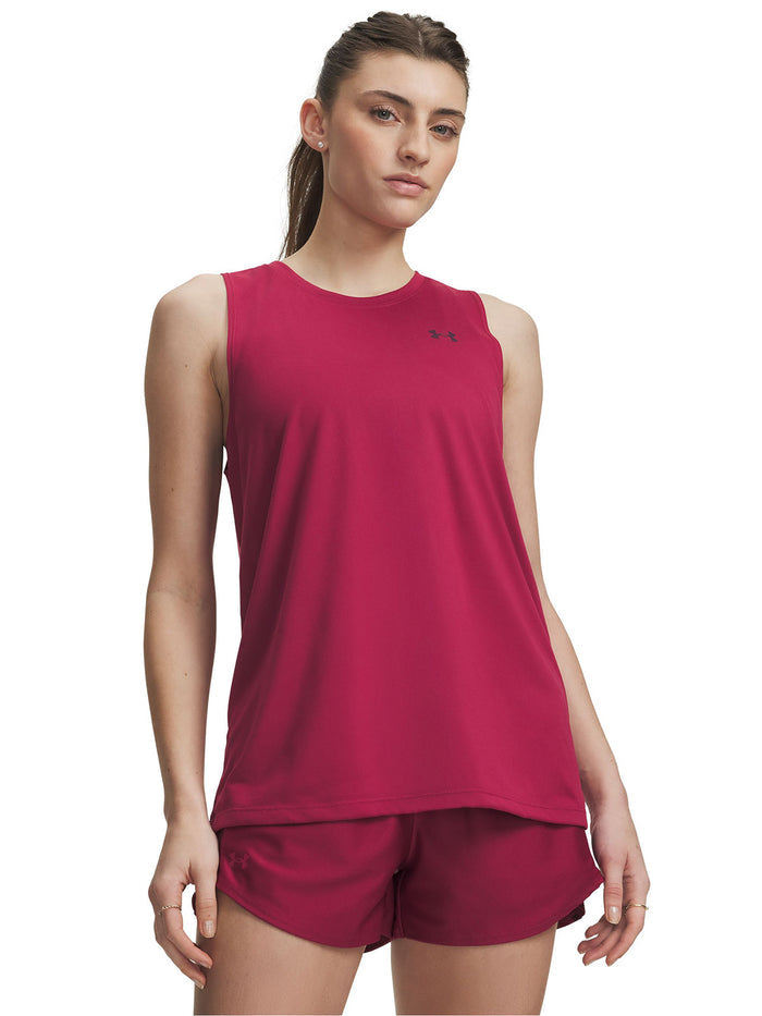 Polera sin manga UA Tech roja para mujer