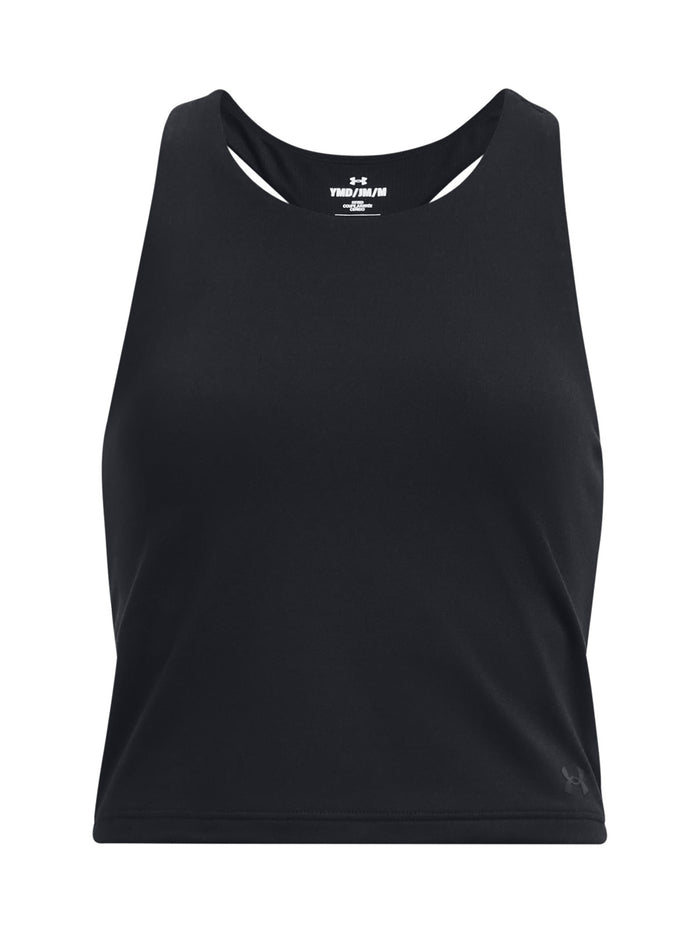 UA Motion Crop Tank Polera Sin Mangas negro para niña
