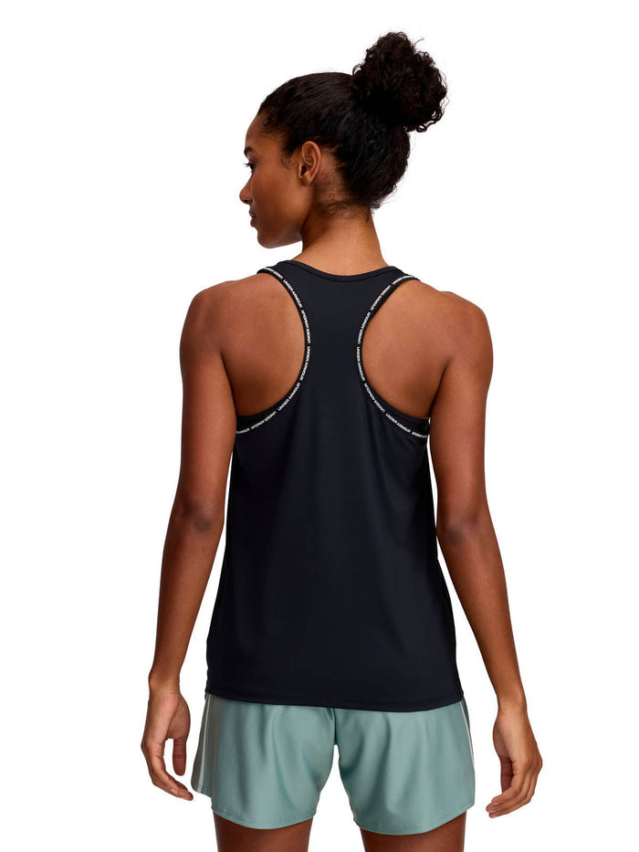 Polera sin mangas Under Armour tech knockout negro para mujer
