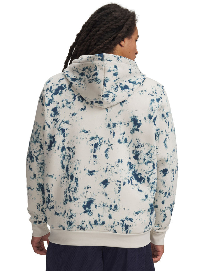 UA Icon Fleece Printed Hoodie Poleron blanco para hombre