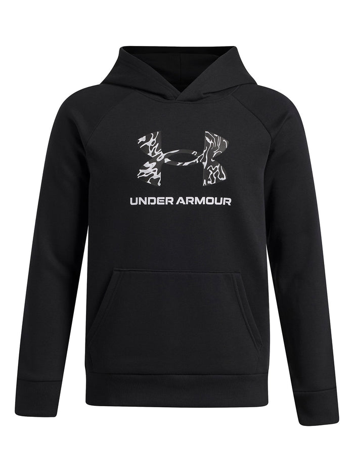 UA Rival Fleece Big Logo Print Fill Poleron negro para niño