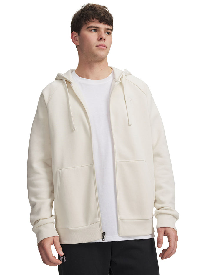 UA Rival Fleece Full Zip Poleron café para hombre