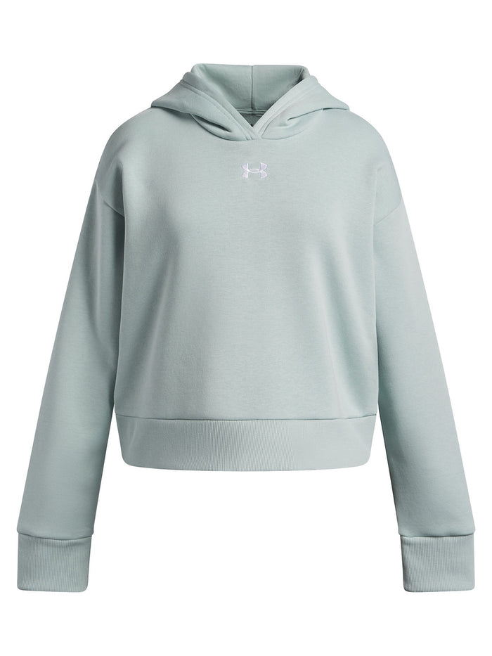 UA Rival Fleece Crop Poleron azul para niña