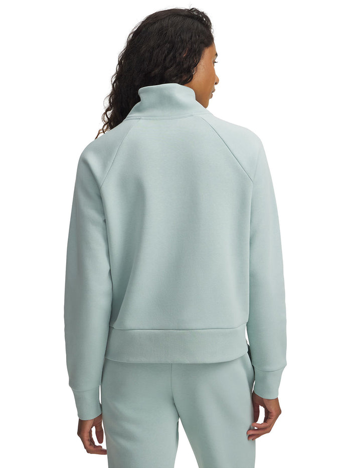 UA Rival Fleece Medio Zip Poleron azul para mujer