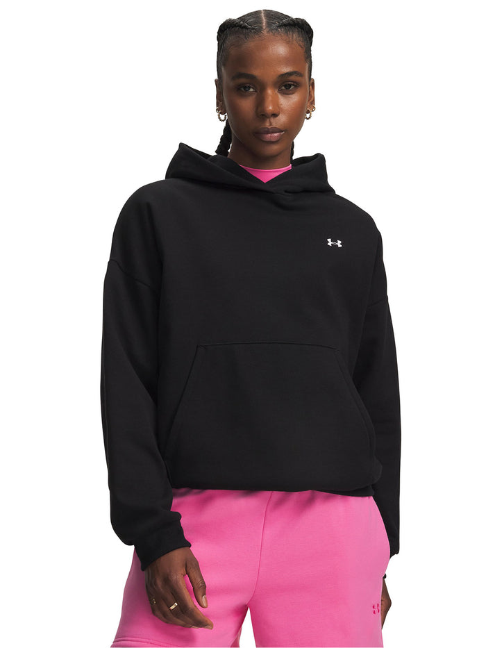 Poleron UA Icon Fleece negro para mujer