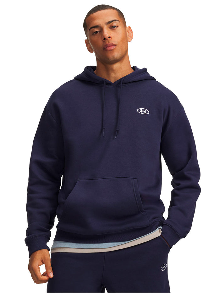 Poleron UA Rival Fleece azul marino para hombre