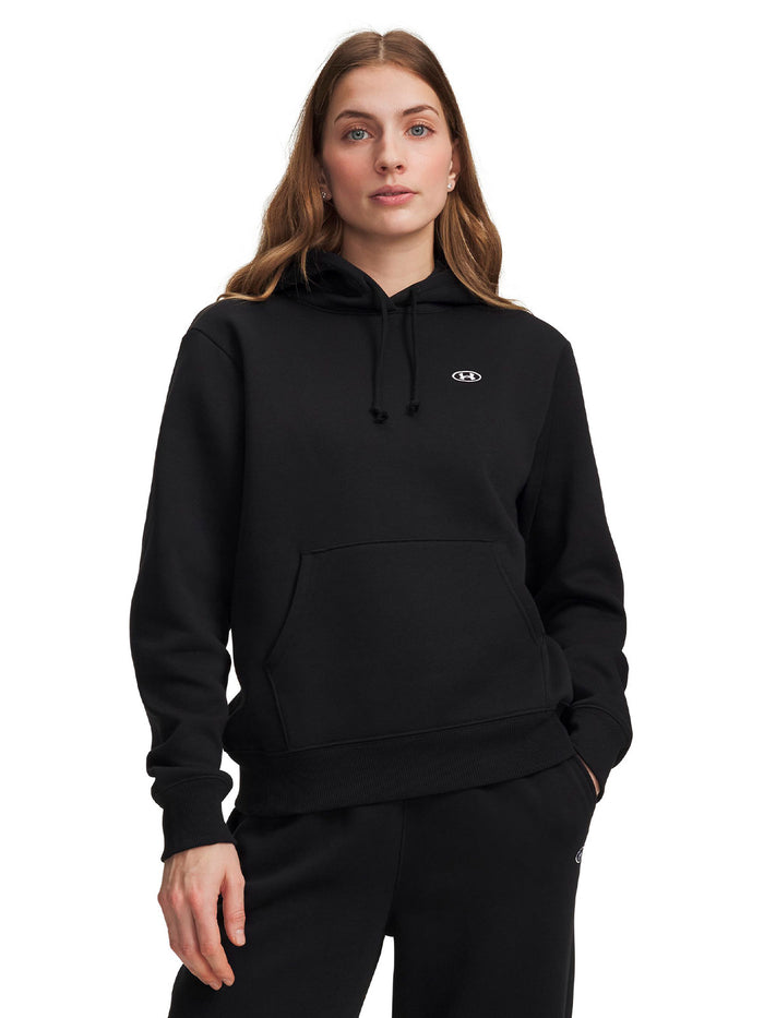 Poleron UA Rival Fleece negra para mujer
