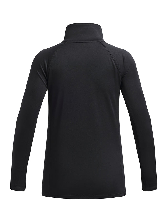Poleron UA Tech Branded ½ Zip negro para niña