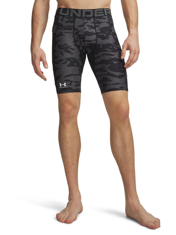 UA HeatGear Printed Primera Capa Inferior negro para hombre