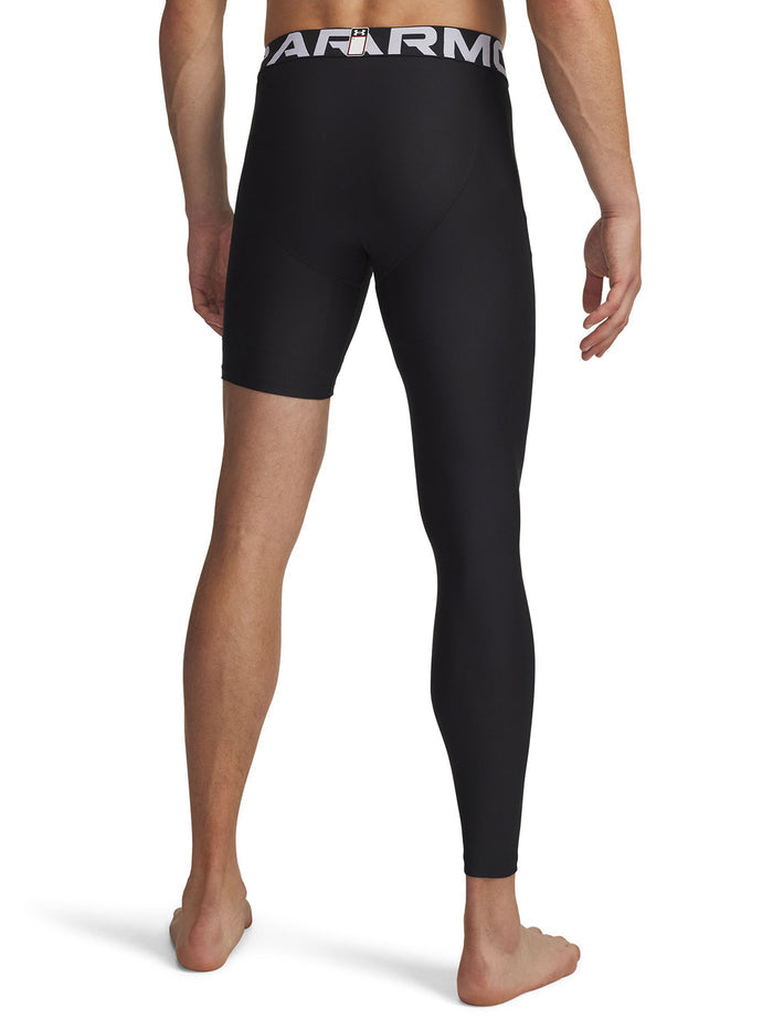 UA HeatGear Asymmetrical Right Leggings Primera Capa Inferior negro para hombre