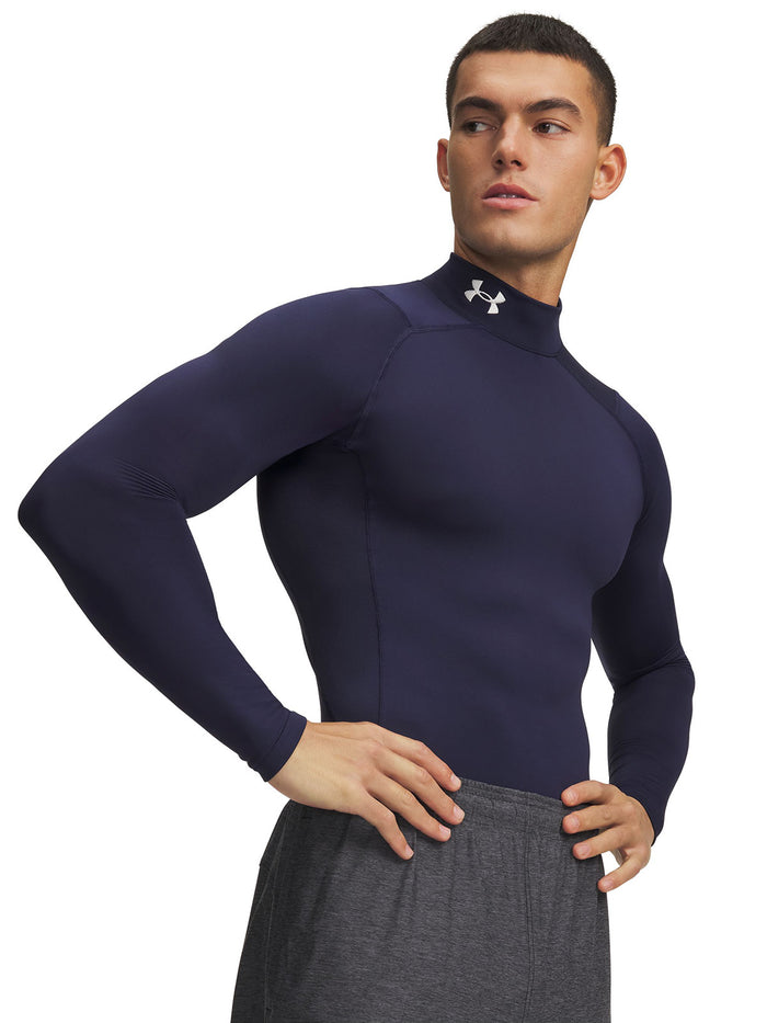 UA ColdGear Compression Mock Primera Capa Superior azul para hombre