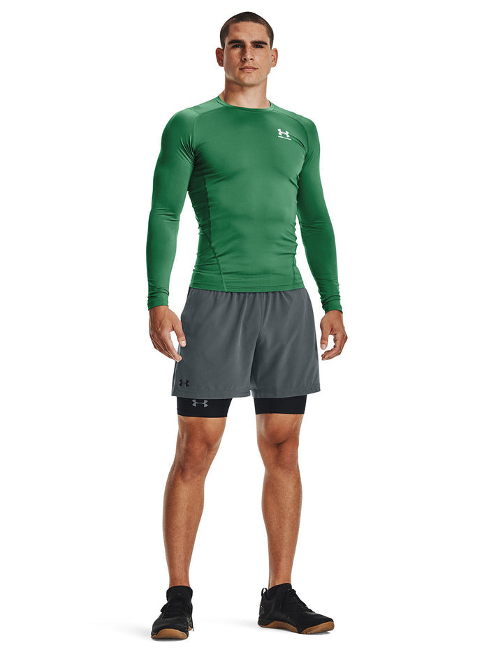 UA HeatGear Armour Compression Primera Capa Superior verde para hombre