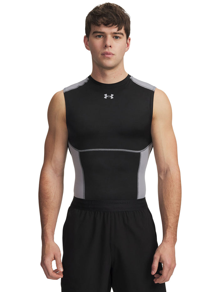 UA HG Elite Compression SL Primera Capa Superior negra para hombre
