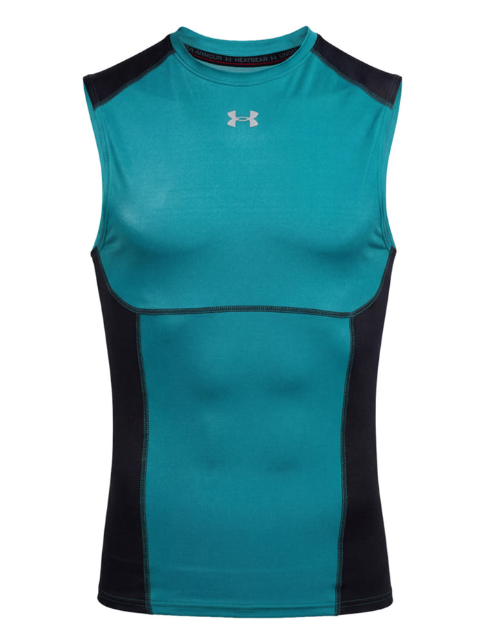 Primera capa superior HeatGear Elite Compression Manga Corta Hombre Verde