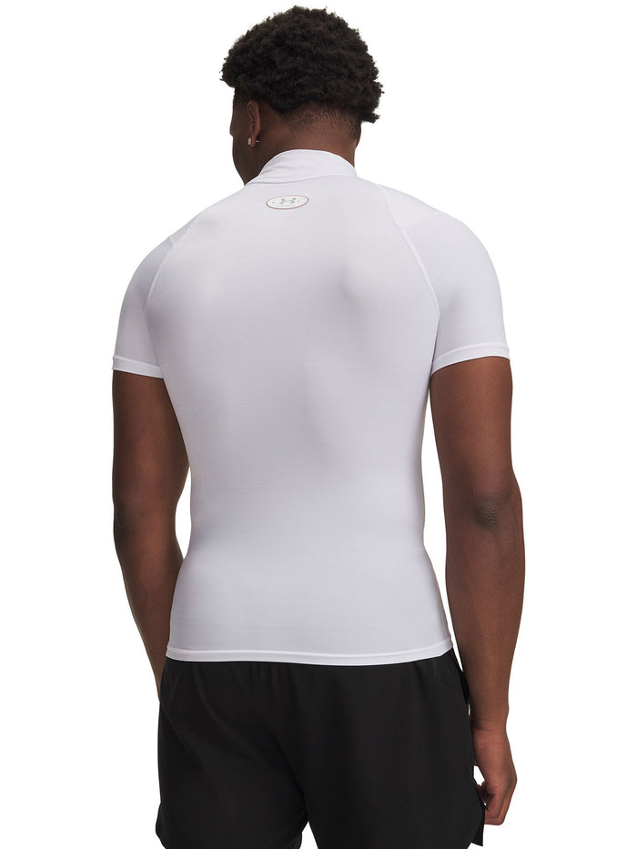 UA HG Elite Comp Mock SS Primera Capa Superior blanco para hombre