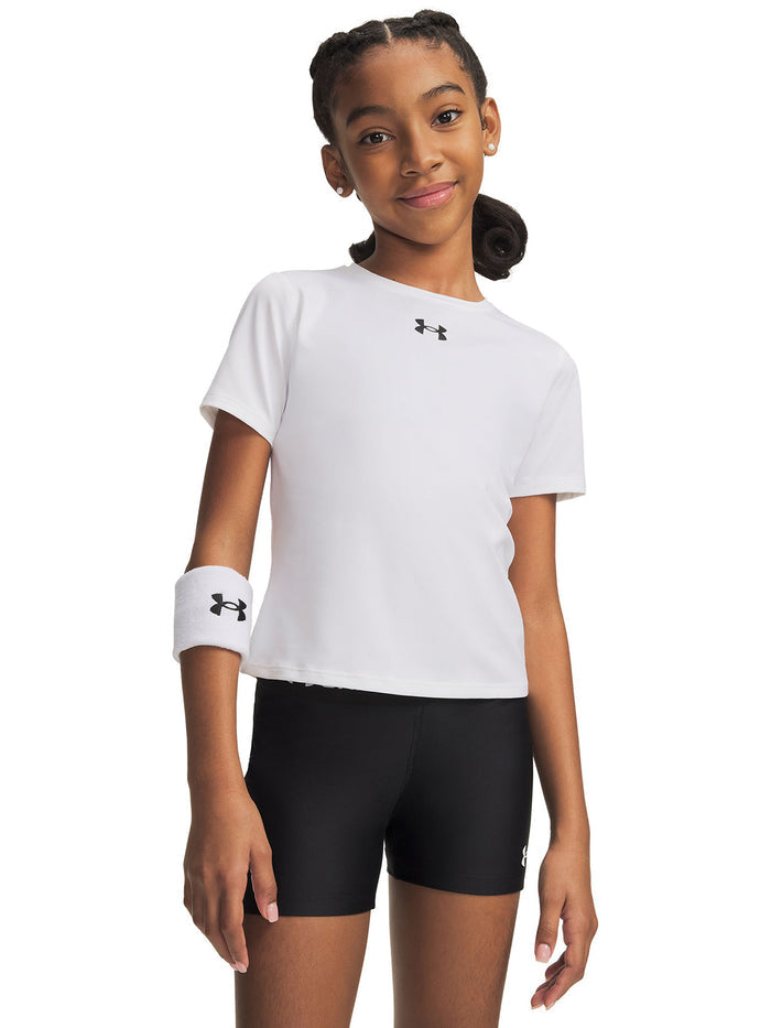 UA G HeatGear SS Primera Capa Superior blanco para niña