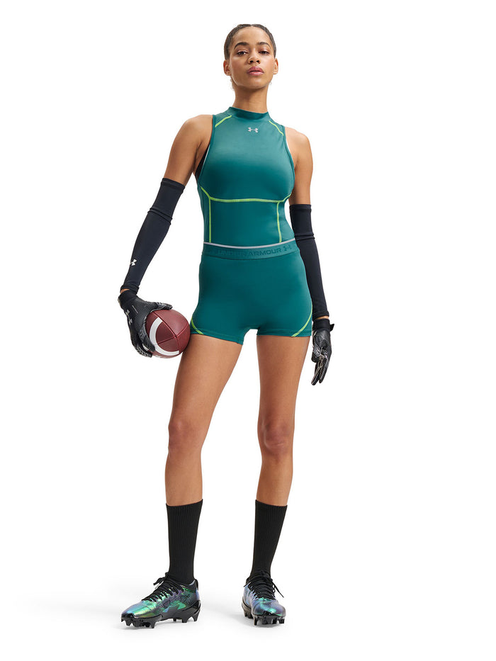 UA HeatGear Elite Mock Tank Primera Capa Superior verde para mujer