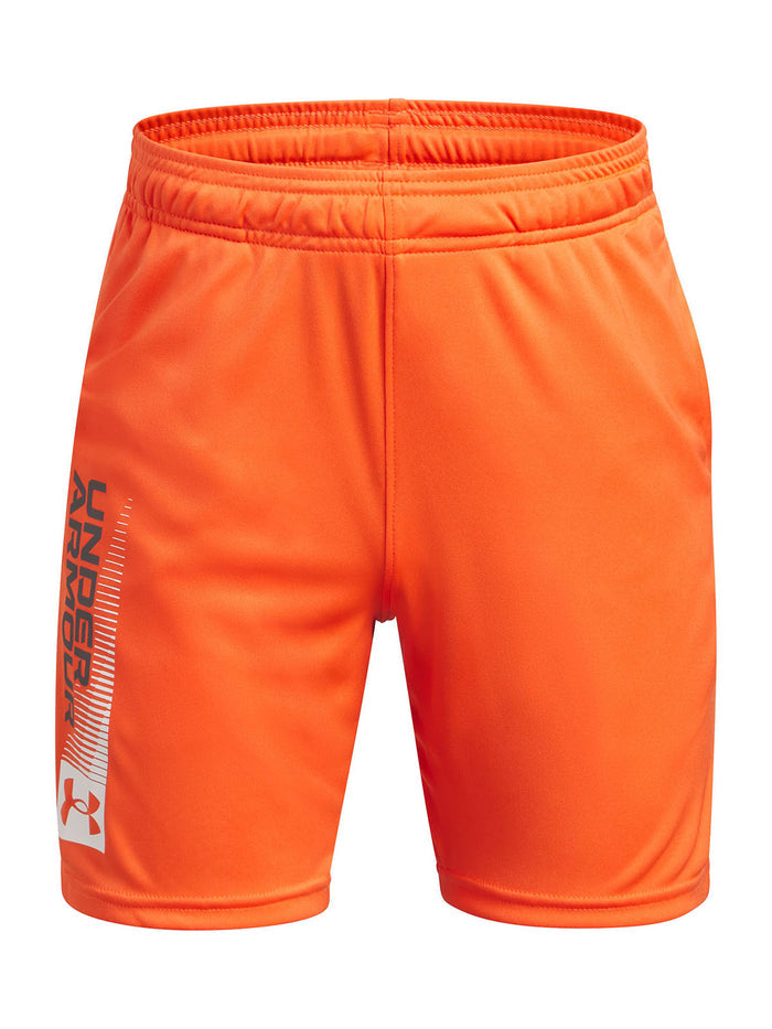 Shorts UA Tech Wordmark naranjo para niño