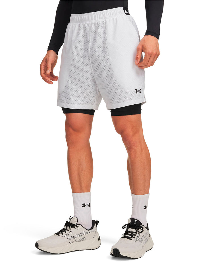 Short UA Vanish Woven 2-in-1 blanco para hombre