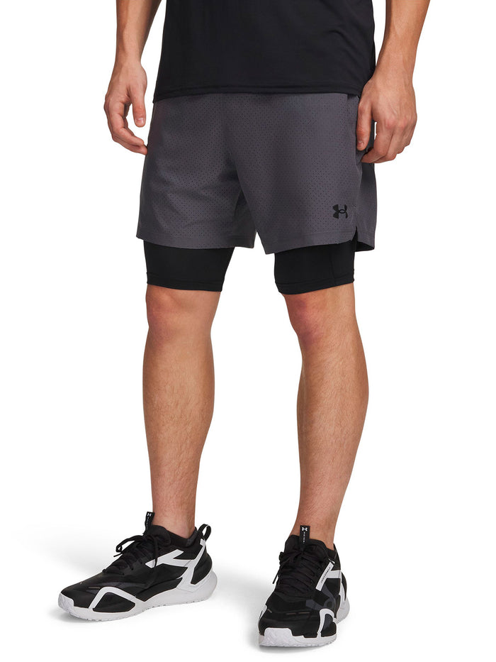 Short UA Vanish Woven 2-in-1 gris para hombre