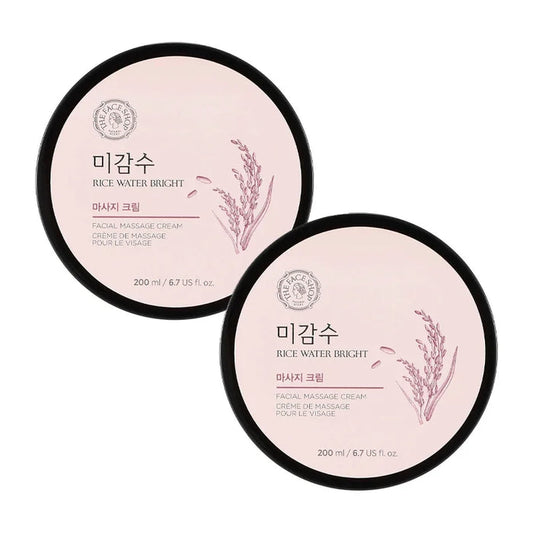 [THE FACE SHOP] Rice Water Bright Massage Cream (1+1) 200ml*2EA - Ballagrio