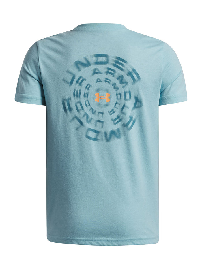 UA B Wordmark Blur SS Polera Manga Corta azul para niño