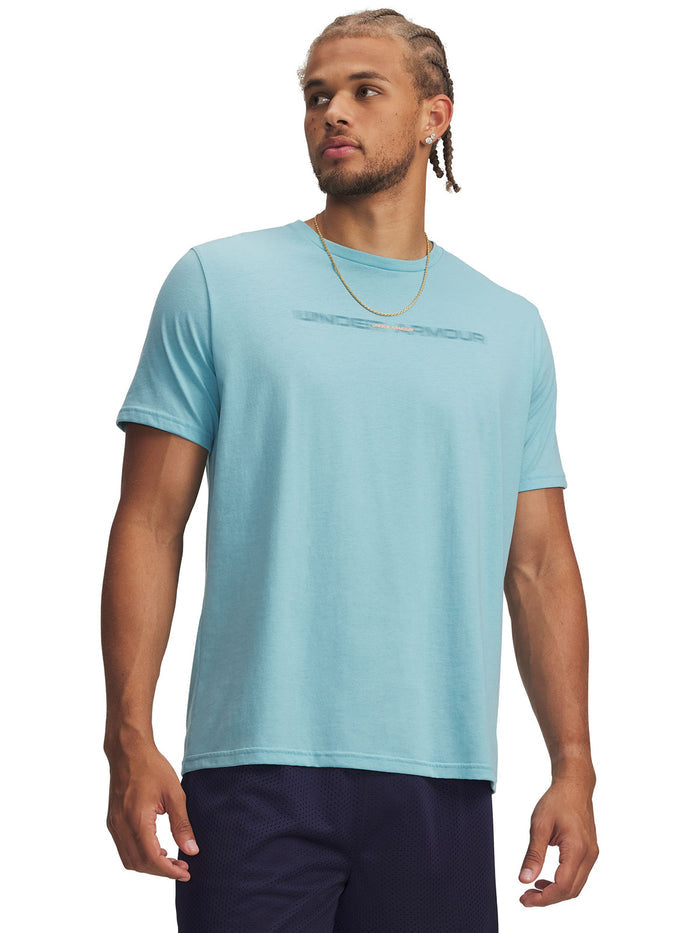 UA Blur Wordmark SS Polera Manga Corta azul para hombre