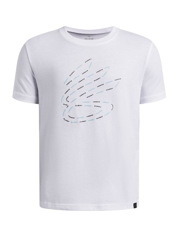 UA Curry Boys Logo Polera Manga Corta blanco para niño