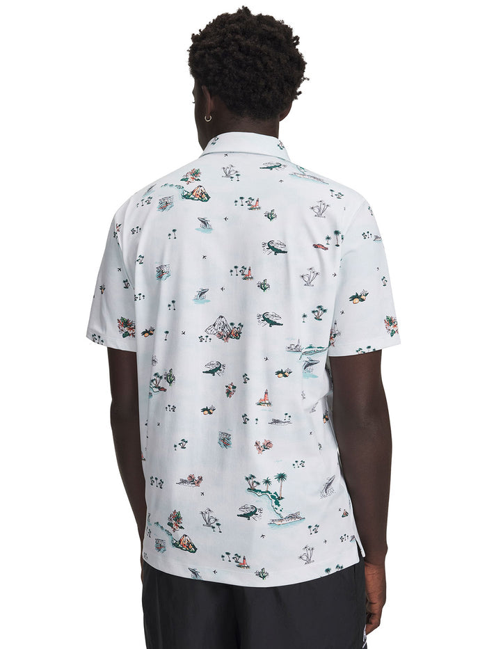 UA Drive Golf Trip Printed Polo Polera Manga Corta blanco para hombre