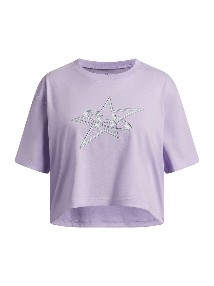 UA G Logo Star SS Polera Manga Corta morado para niña