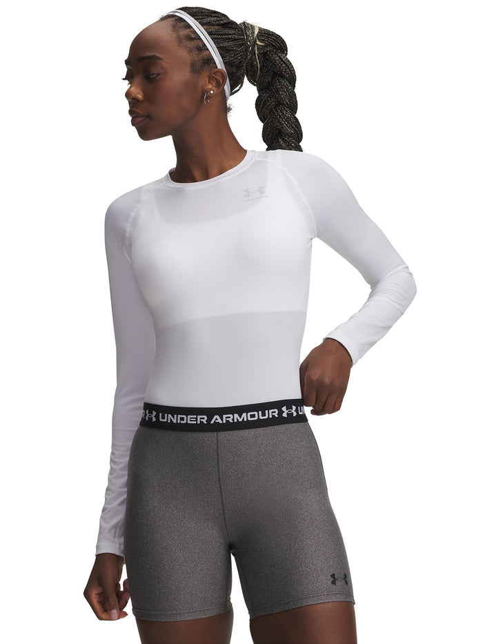 UA HeatGear Compression Primera Capa Superior blanco para mujer