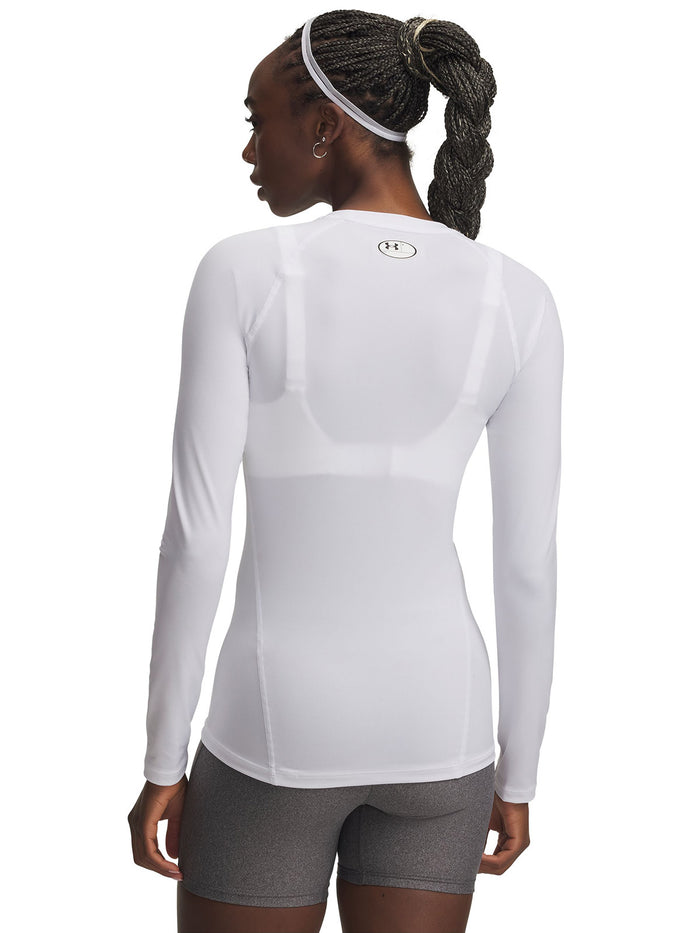 UA HeatGear Compression Primera Capa Superior blanco para mujer