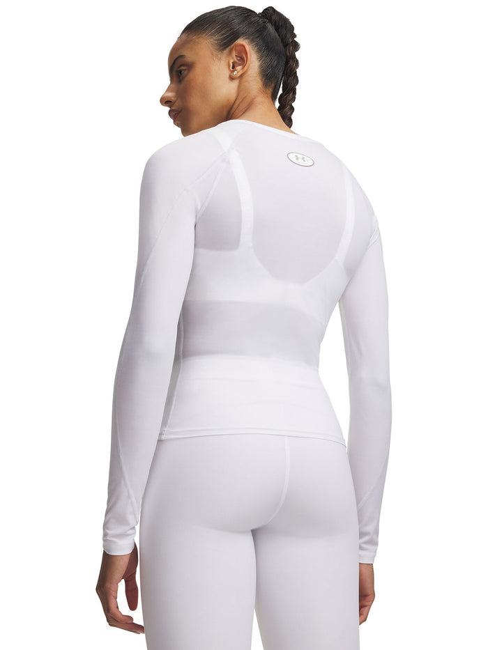 UA HeatGear Elite LS Primera Capa Superior blanco para mujer