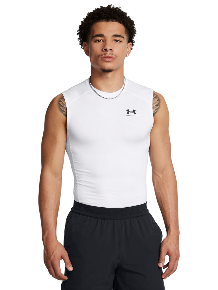 UA HeatGear Primera Capa Superior blanco para hombre