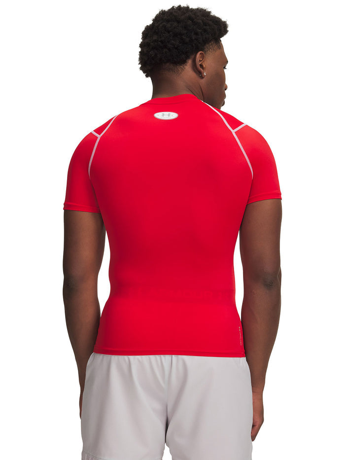 UA HG Elite Comp SS Primera Capa Superior roja para hombre