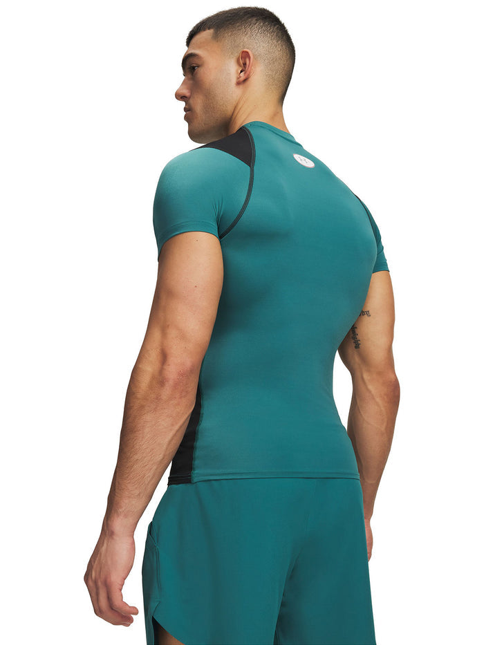 UA HG Elite Comp SS Primera Capa Superior verde para hombre