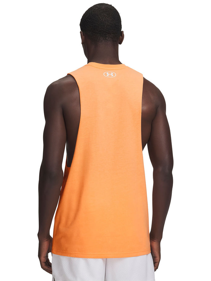 UA Left Chest Cut-Off Polera sin mangas naranjo para hombre