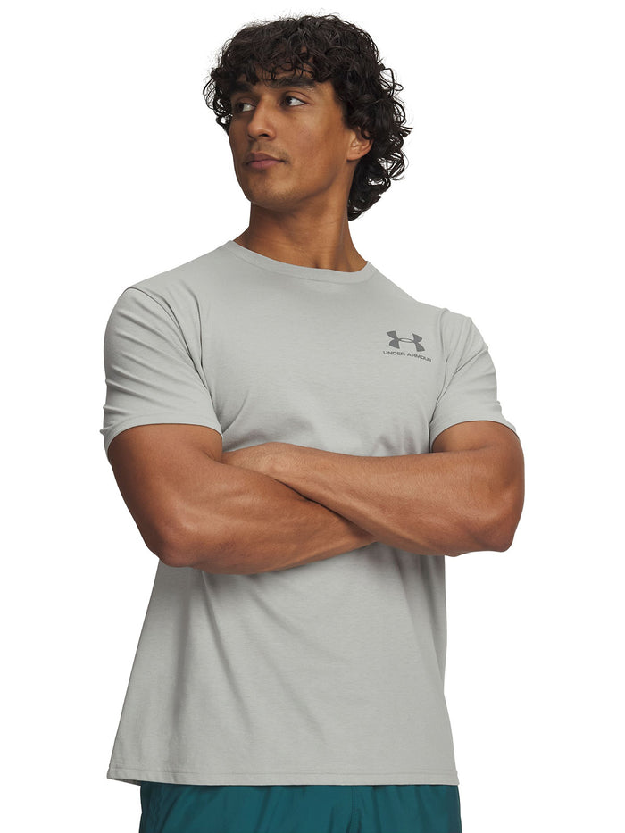 UA Left Chest Logo Polera Manga Corta gris para hombre