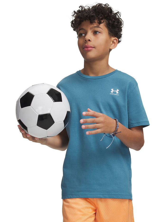 UA Sportstyle Left Chest Polera Manga Corta azul para niño