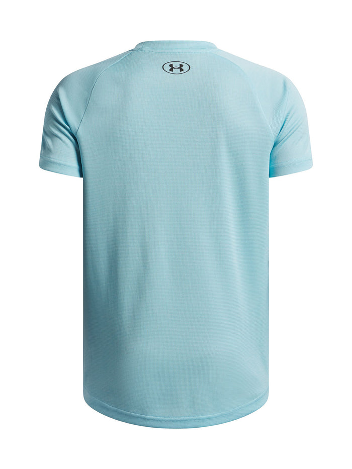 UA Tech Textured Polera Manga Corta azul para niño