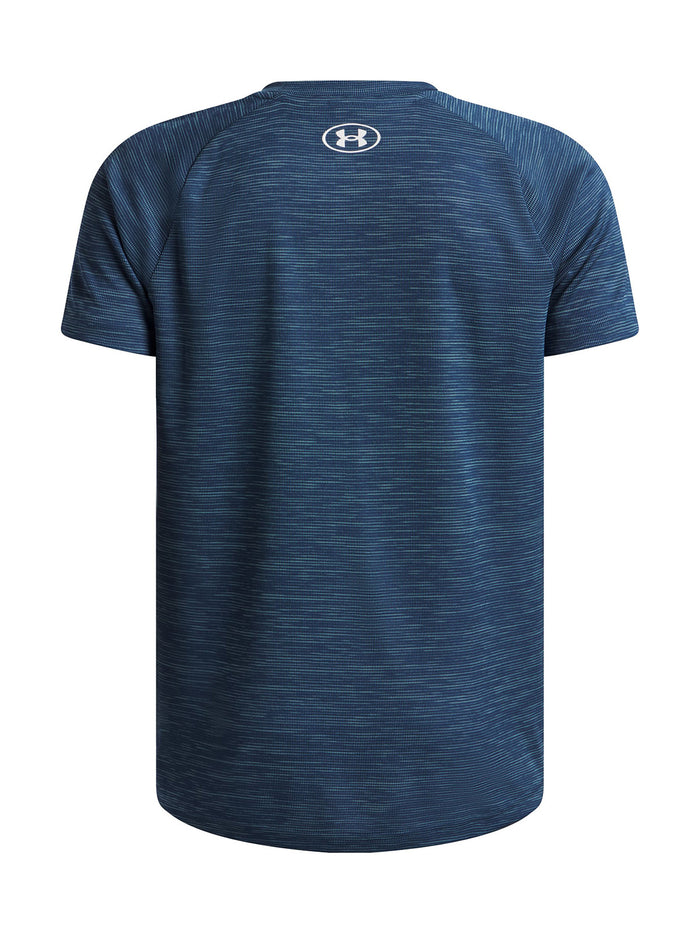 UA Tech Textured Polera Manga Corta azul para niño