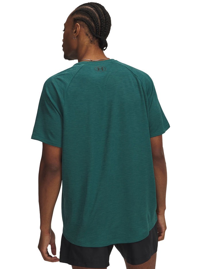 UA Tech Textured Polera Manga Corta verde para hombre