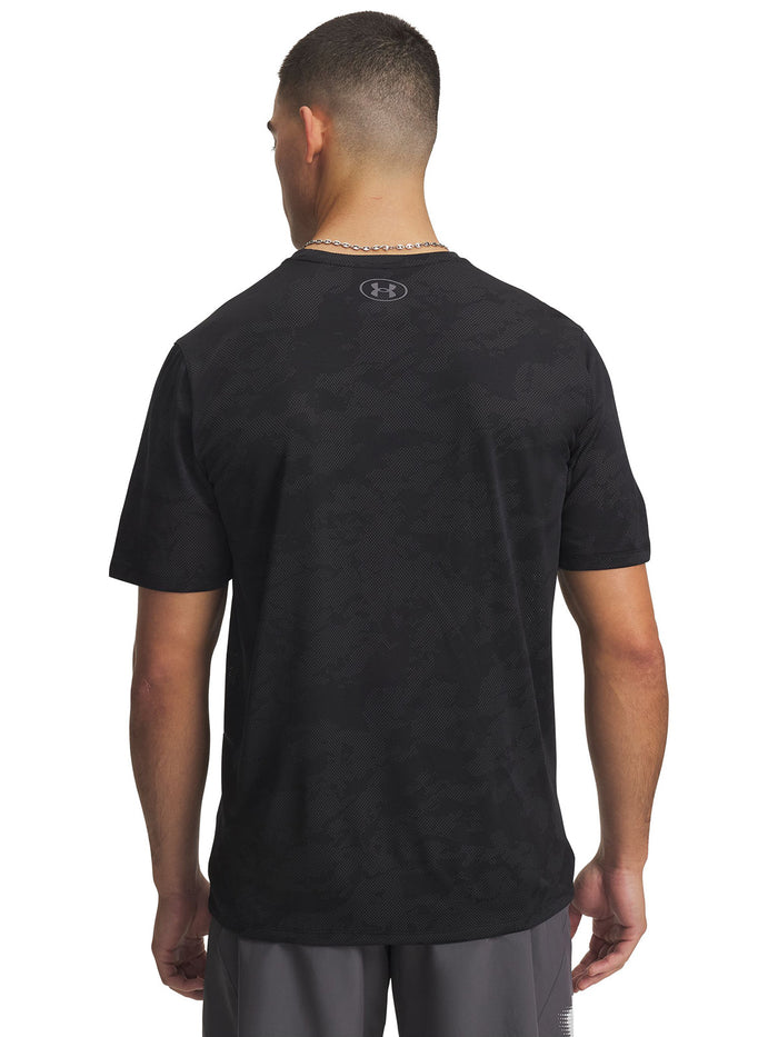 UA Tech Vent Jacquard Polera Manga Corta negro para hombre