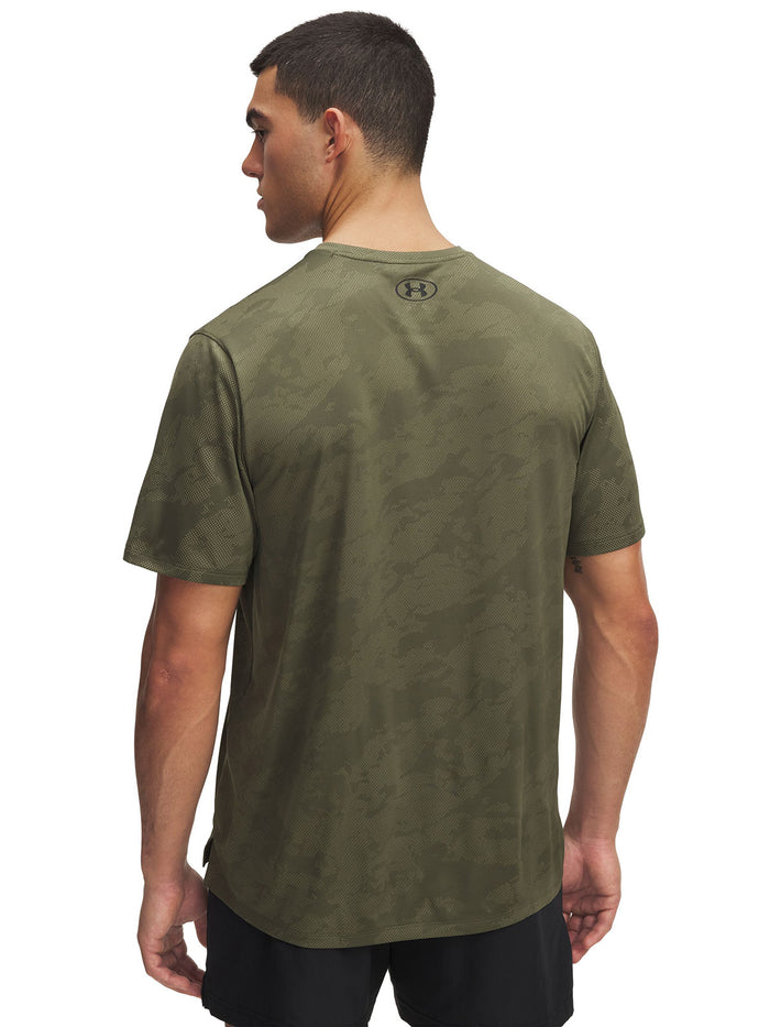 UA Tech Vent Jacquard Polera Manga Corta verde para hombre
