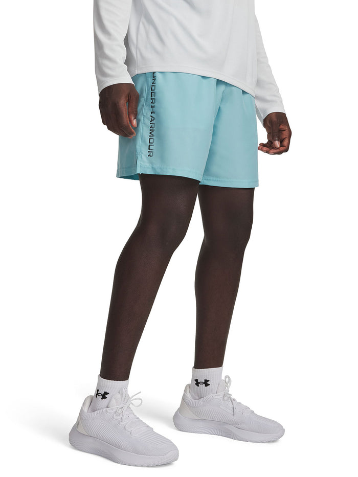 UA Tech Woven Wordmark Short azul para hombre