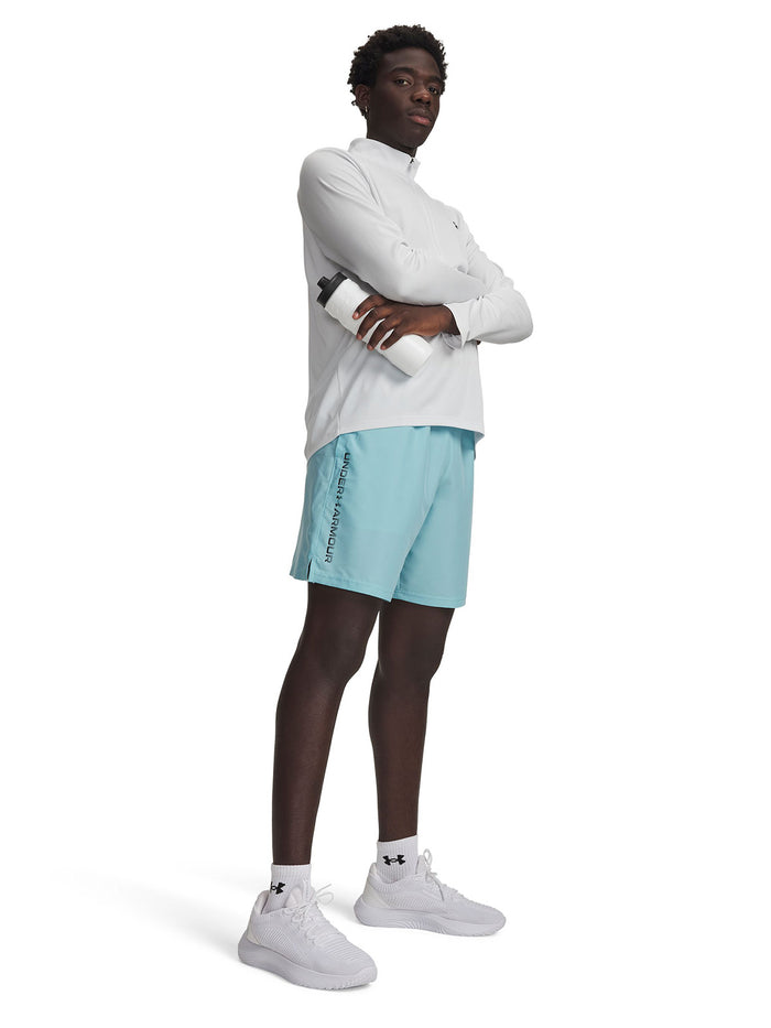 UA Tech Woven Wordmark Short azul para hombre