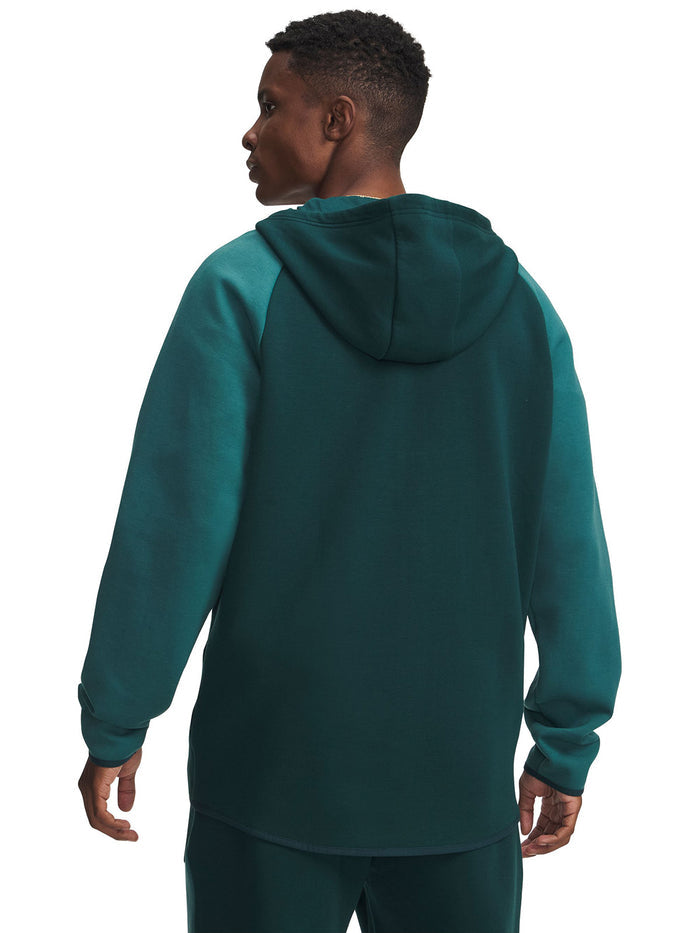 UA Unstoppable Fleece Full Zip Poleron verde para hombre